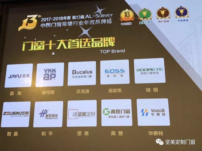 品質(zhì)315| 堅美定制榮獲門窗十大首選品牌，彰顯實力+品質(zhì)